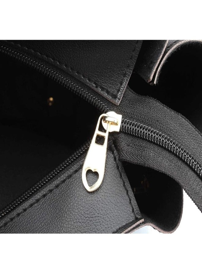 LIKE STYLE Stylish Shoulder Bag with Tassels, Women Top-Handle Handbag with Pompom, Purse for Women (Black) - Image 4